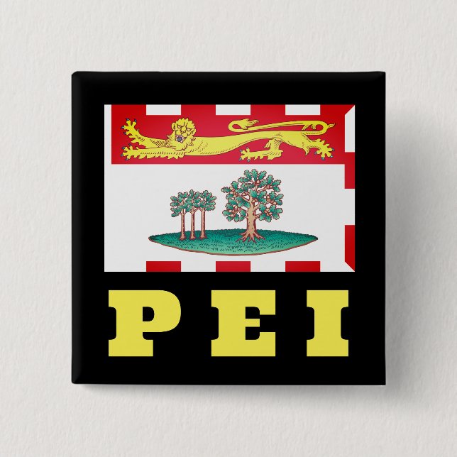 Prince Edward Island Flag 2 Inch Square Button (Front)