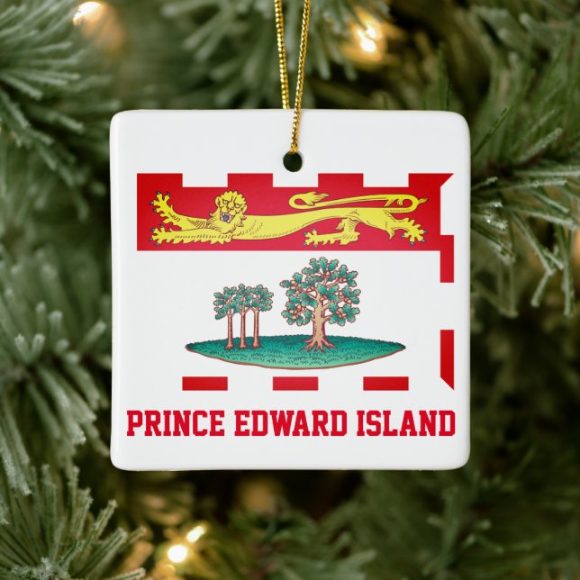 Prince Edward Island Flag Ceramic Ornament (Tree)