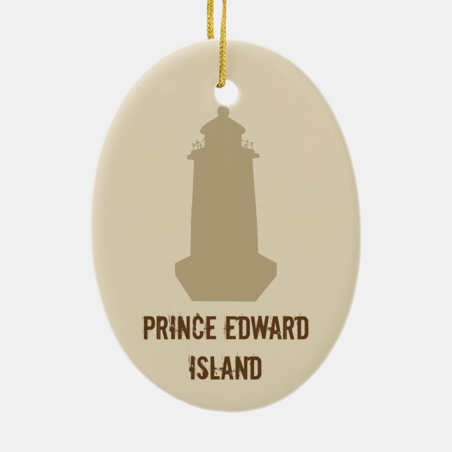 Prince Edward Island Lighthouse Ceramic Ornament (Back)