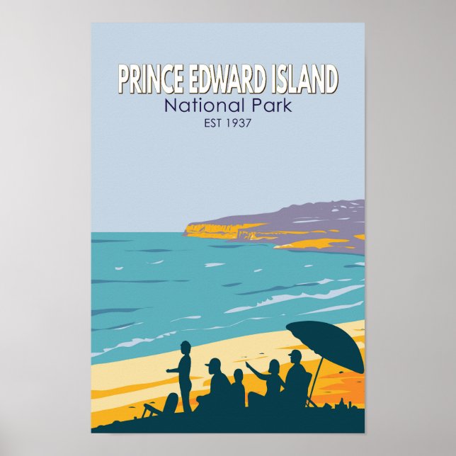 Prince Edward Island National Park Beach Vintage Poster (Front)