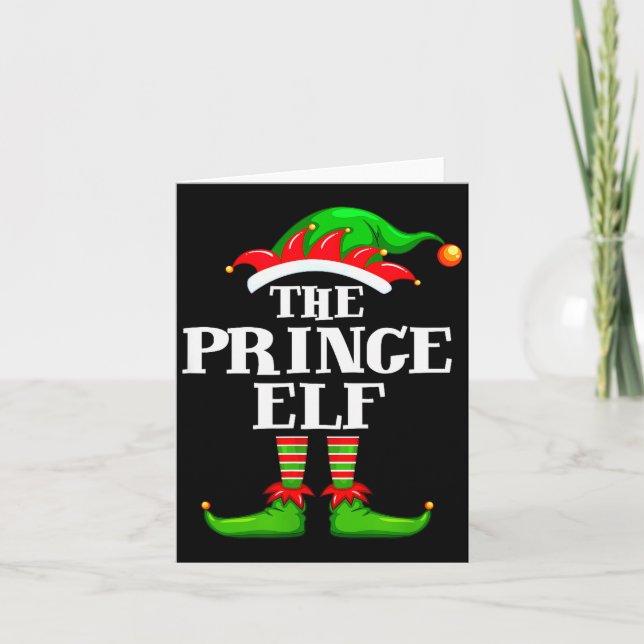 Prince Elf Matching Family Group Christmas Party P Card (Front)