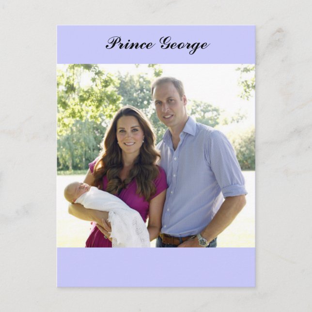 Prince George Kate William Royal Baby Postcard (Front)