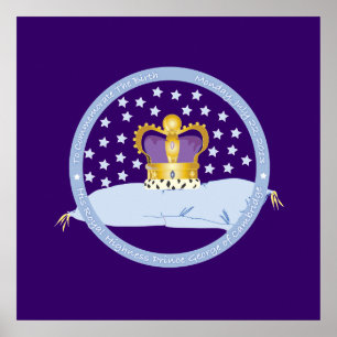 Prince George of Cambridge Pillow and Crown Poster