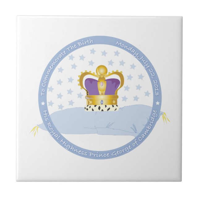 Prince George of Cambridge Pillow and Crown Tile (Front)