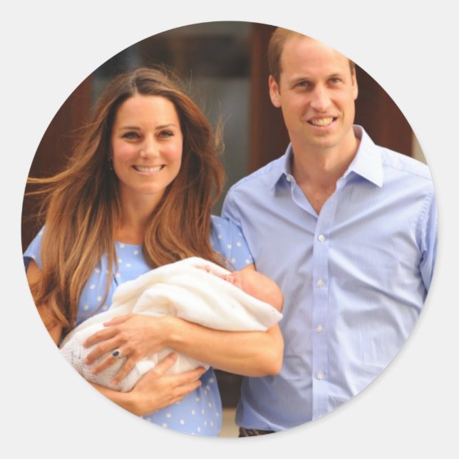 Prince George Royal Baby Classic Round Sticker (Front)