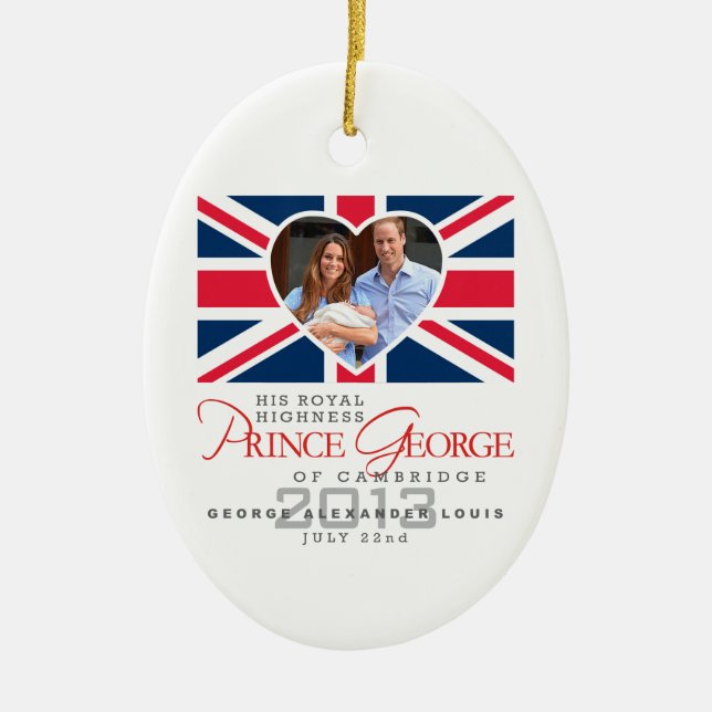 Prince George - William & Kate Ceramic Ornament (Front)