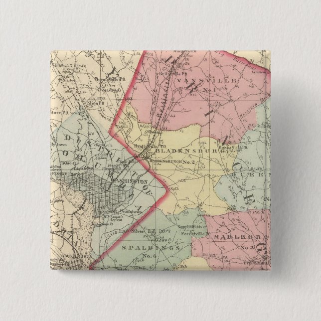 Prince George's 2 Inch Square Button (Front)