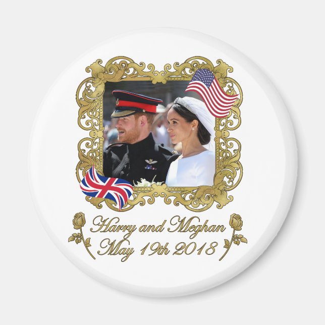Prince Harry and Meghan Markle Royal Wedding Magnet (Front)
