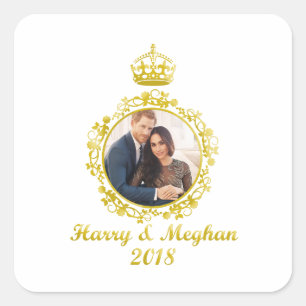 Prince Harry and Meghan Markle Square Sticker