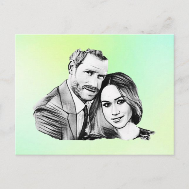 Prince Harry engagement stylized Announcement Postcard (Front)