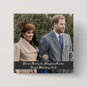 Prince Harry & Meghan Markle Royal Wedding 2018 2 Inch Square Button