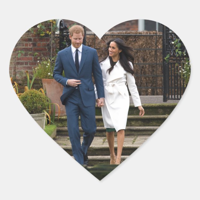 Prince Harry Meghan Markle Royal Wedding Heart Sticker (Front)