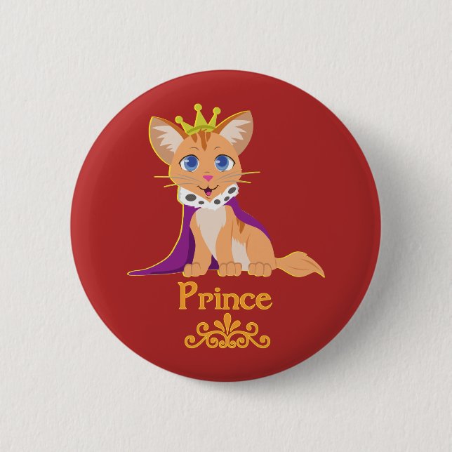 Prince Kitten 2 Inch Round Button (Front)