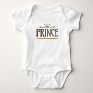 Prince Lettering - Grand Medieval Royal Crown Baby Bodysuit