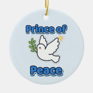 Prince of Peace Christmas Dove Olive Branch Ceramic Ornament
