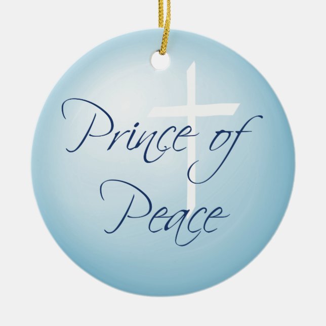 Prince of Peace Custom Dated Christmas Ceramic Ornament (Front)