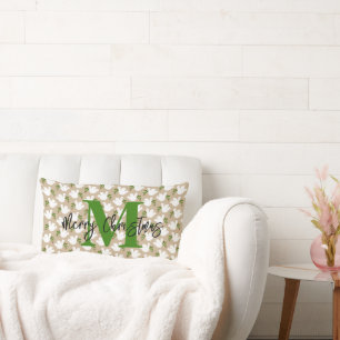 Prince of Peace Dove INITIAL Merry Christmas Joy Lumbar Pillow