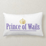 Prince of Wails / Princess of Wails Lumbar Pillow<br><div class="desc">A hilarious design just in time for the Royal Baby, or your own baby! Prince of Wails and Princess of Wails is a great take off on Prince of Wales and Princess of Wales. Give this as a gift at a baby shower or little one's birthday party. With a gold...</div>