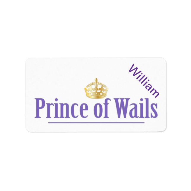 Prince of Wails / Princess of Wails (Wales) Label (Front)