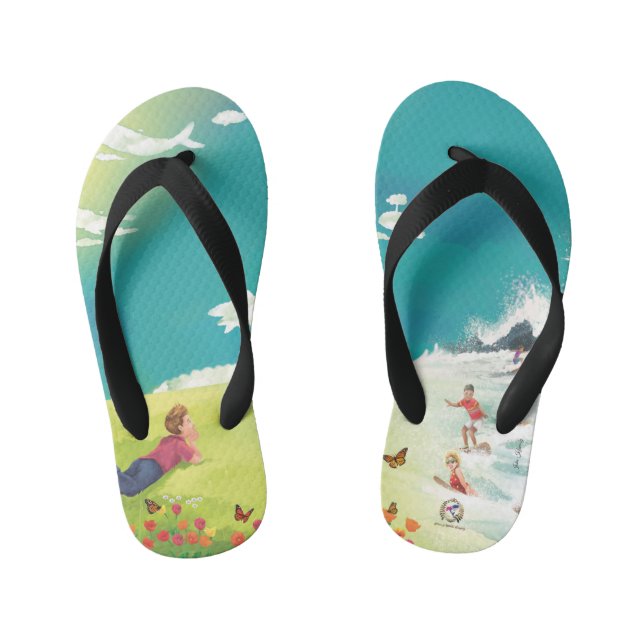 PRINCE OF WHALES WHALE WATCHING Toddler Flip Flops (Footbed)
