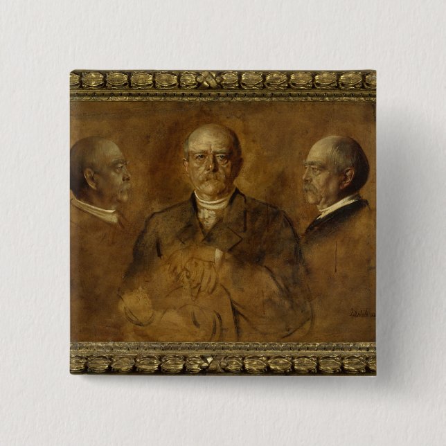 Prince Otto von Bismarck, 1884 2 Inch Square Button (Front)