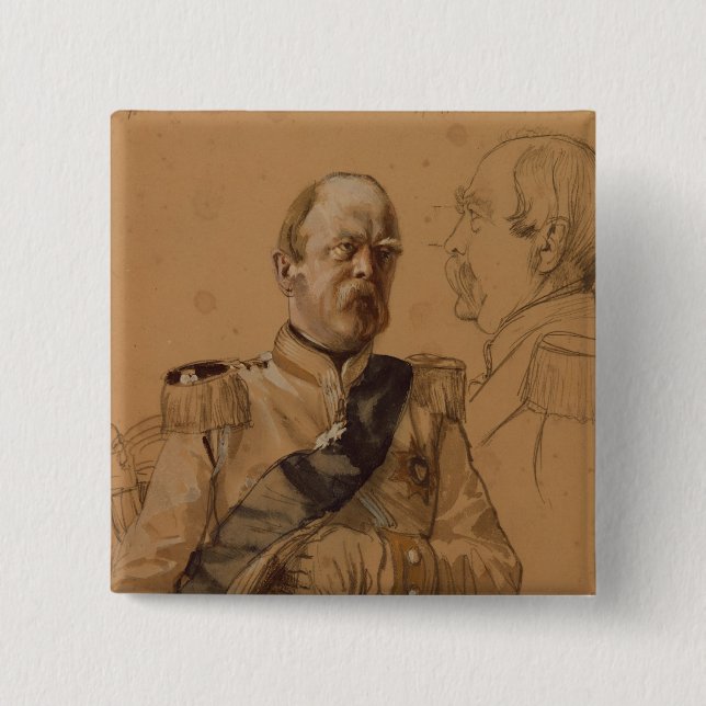 Prince Otto von Bismarck 2 Inch Square Button (Front)