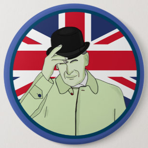 Prince Philip Duke of Edinburgh 6 Inch Round Button