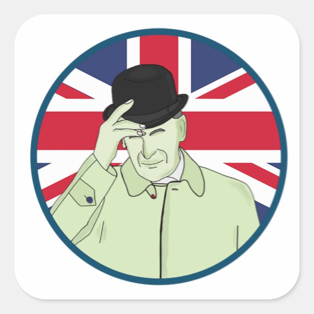 Prince Philip Duke of Edinburgh Square Sticker (Front)