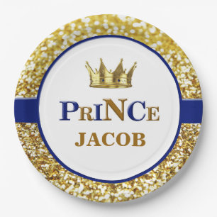 Prince plates Navy and gold prince plates
