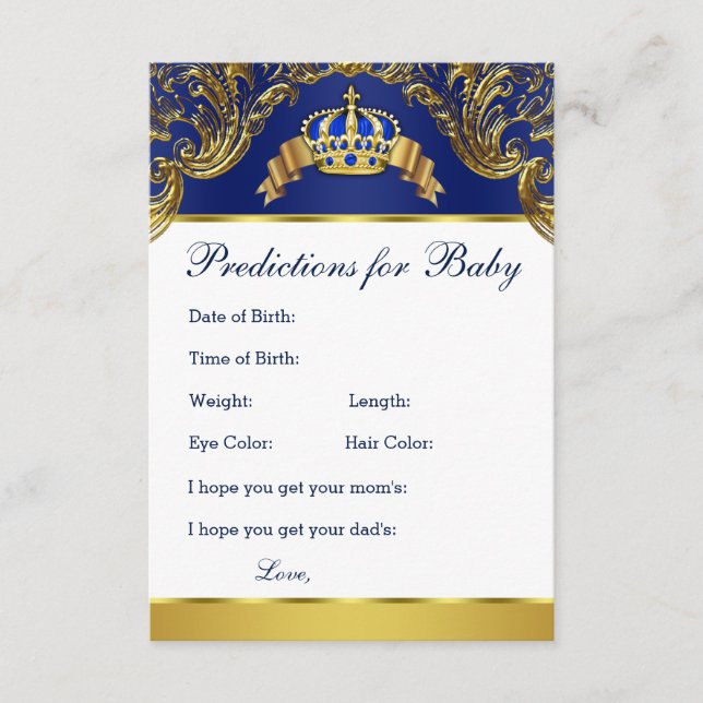 Prince Predictions for Baby and Advice for Parents (Front)