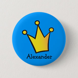 Prince Princess Crown Button