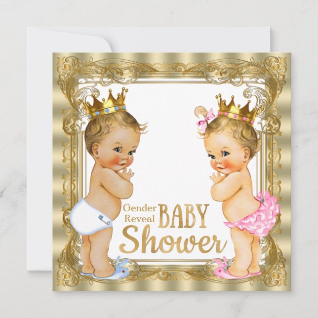 Prince Princess Gender Reveal Baby Shower Invitation (Front)