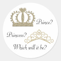 Prince Princess Gender Reveal Stickers