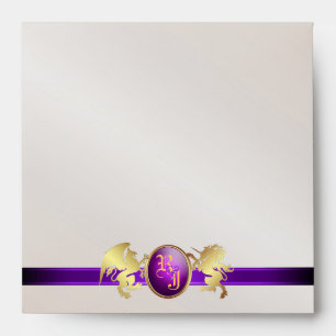 Prince & Princess Purple Ribbon Scroll Envelope