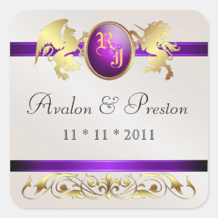 Prince & Princess Purple  Save The Date Sticker