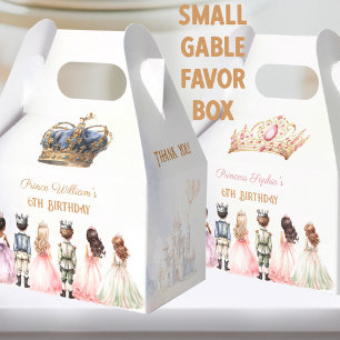Prince Princess Twins Royal Birthday Boy Girl Favor Box