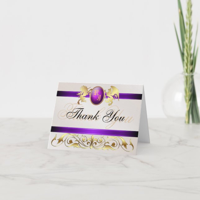 Prince & Princesse Purple Jewel Merci Carte pour n (Devant)
