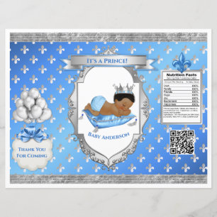 Prince Royal Baby Blue & Silver Pillow Chip Bag