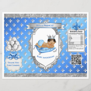Prince Royal Baby Blue & Silver Pillow Chip Bag