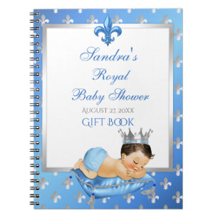 Prince Royal Baby Blue & Silver Pillow Gift Guest Notebook