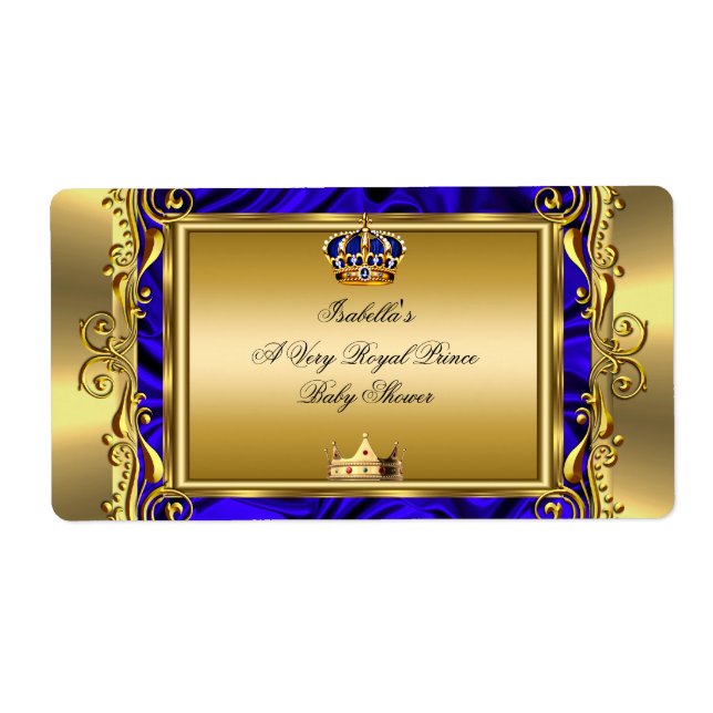Prince Royal Blue Baby shower Regal Gold Boy (Devant)