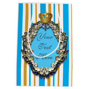 Prince Royal Crown Blue et sac personnalisé par or