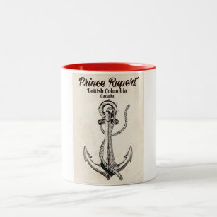Prince Rupert, British Columbia Nautical poster Two-Tone Coffee Mug