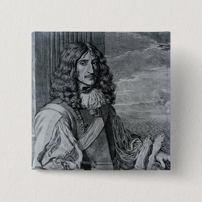 Prince Rupert of the Rhine 2 Inch Square Button (Front)