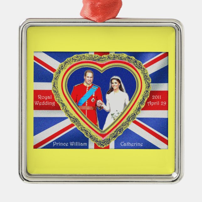 Prince William and Catherine Royal Wedding Metal Ornament (Front)