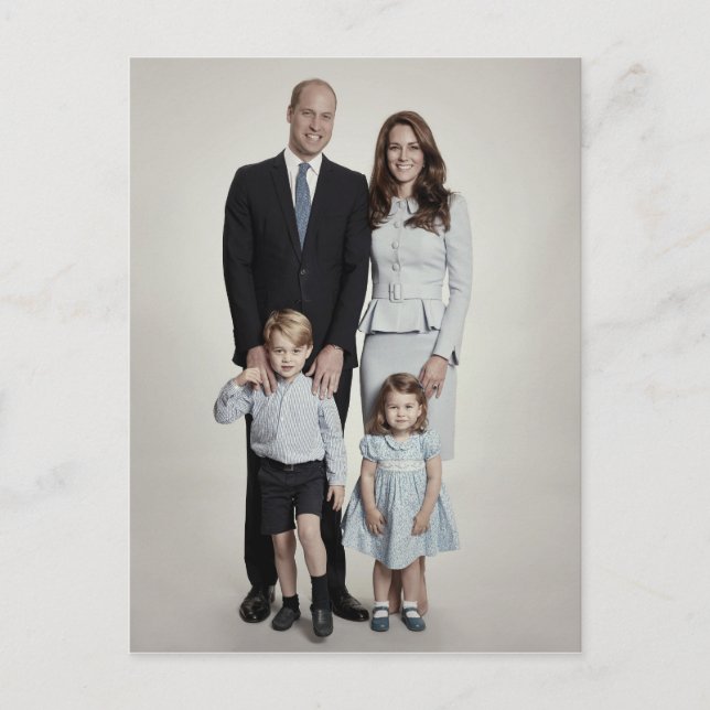 Prince William and family Dec 2017 stylized Postcard (Front)