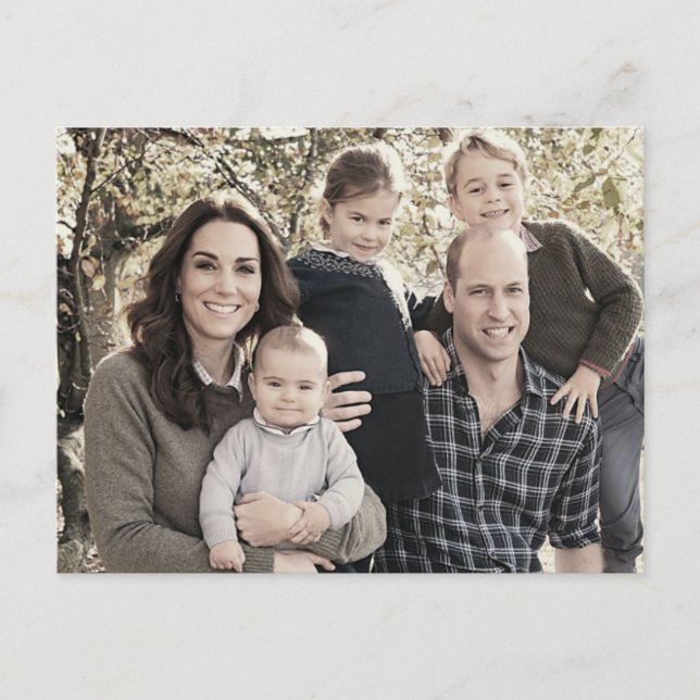 Prince William and family Dec 2018 stylized Postcard (Front)