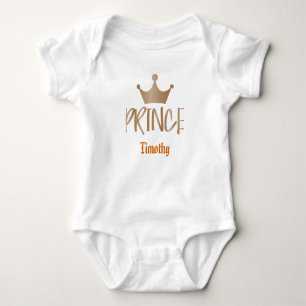Prince with Crown and editable text Baby Bodysuit