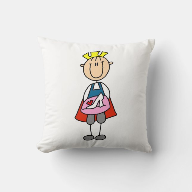Prince With Glass Slipper Throw Pillow (Front)