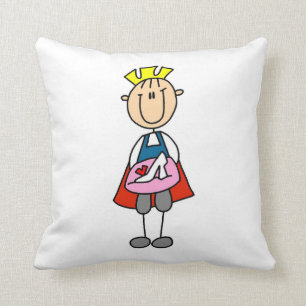 Prince With Glass Slipper Throw Pillow